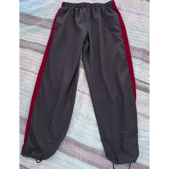 Nike Other - Nike Dri‎ Fit Joggers Gray Red Stripe Drawstring On Waist And Ankles Men's Large